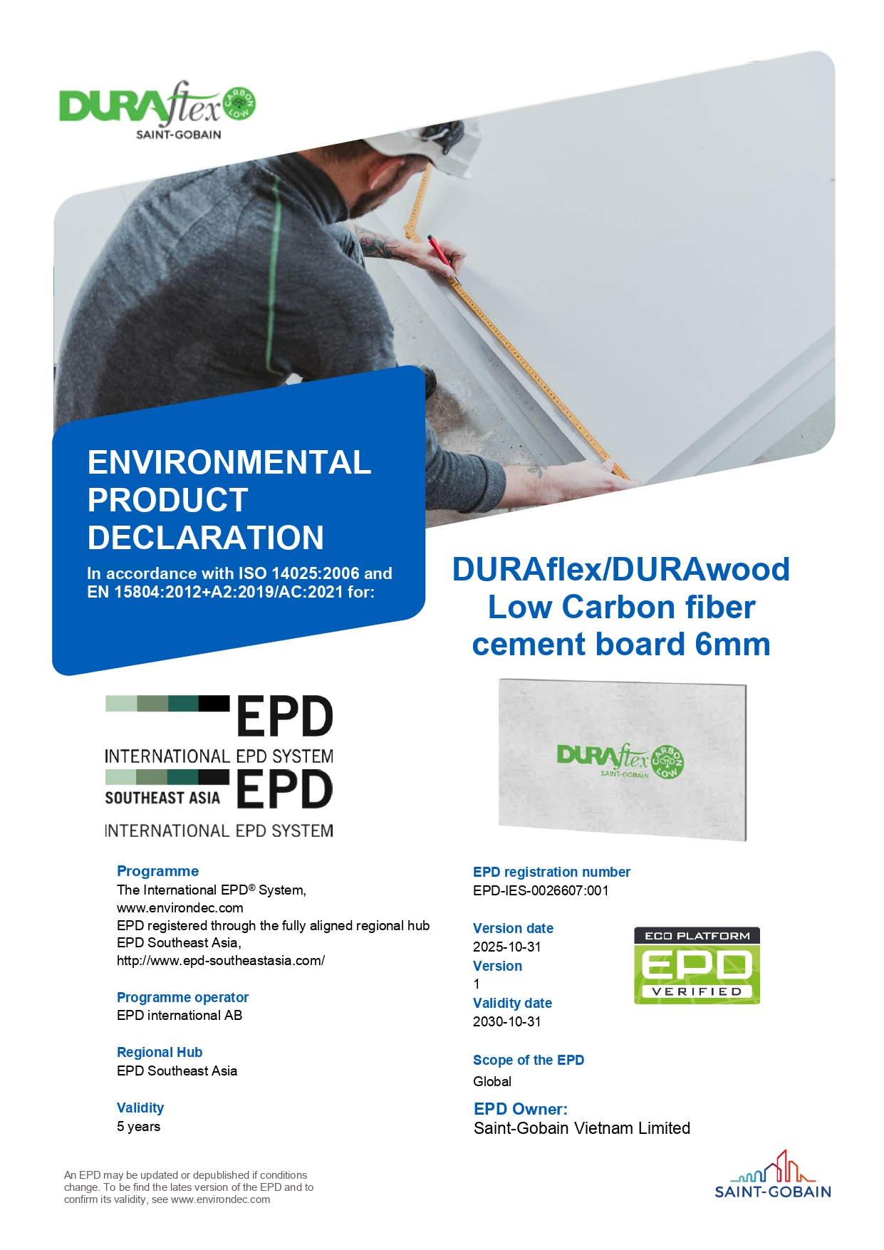 EPD DURAflexDURAwood Low Carbon 6mm