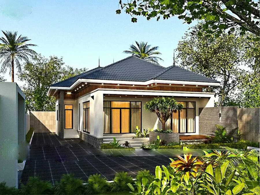 Mẫu nhà vườn cấp 4 đẹp, hiện đại, giá rẻ