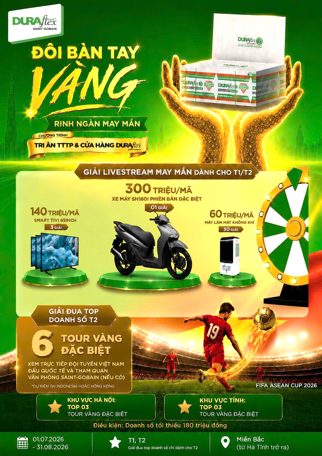 [MIỀN NAM] CHƯƠNG TRÌNH KHUYẾN MÃI ĐÔI BÀN TAY VÀNG - TRI ÂN NHÀ THẦU MỚI  (CHƯA THAM GIA NHÀ THẦU 5 SAO)