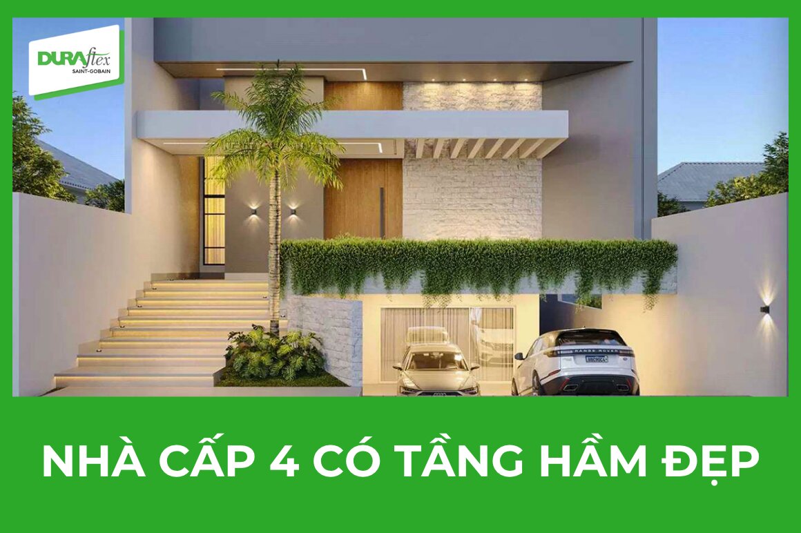 Nhà cấp 4 có tầng hầm đẹp 