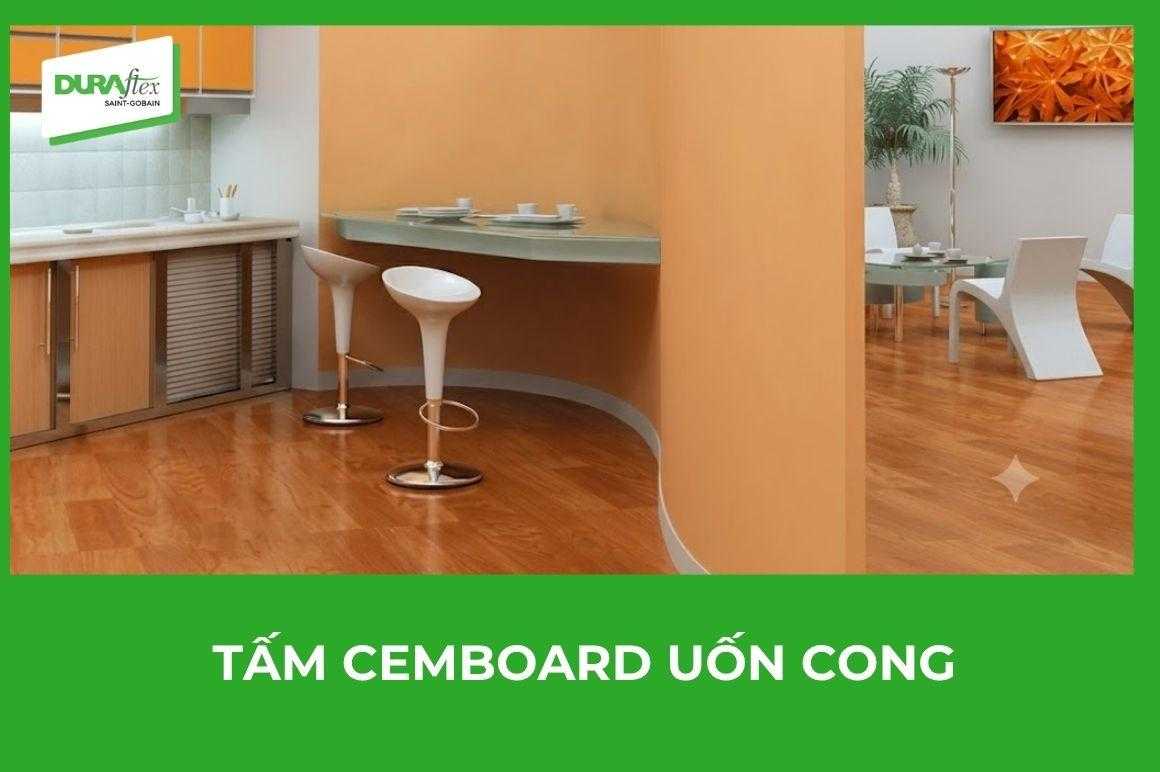 Tấm cemboard uốn cong tạo hình đẹp thi công linh hoạt