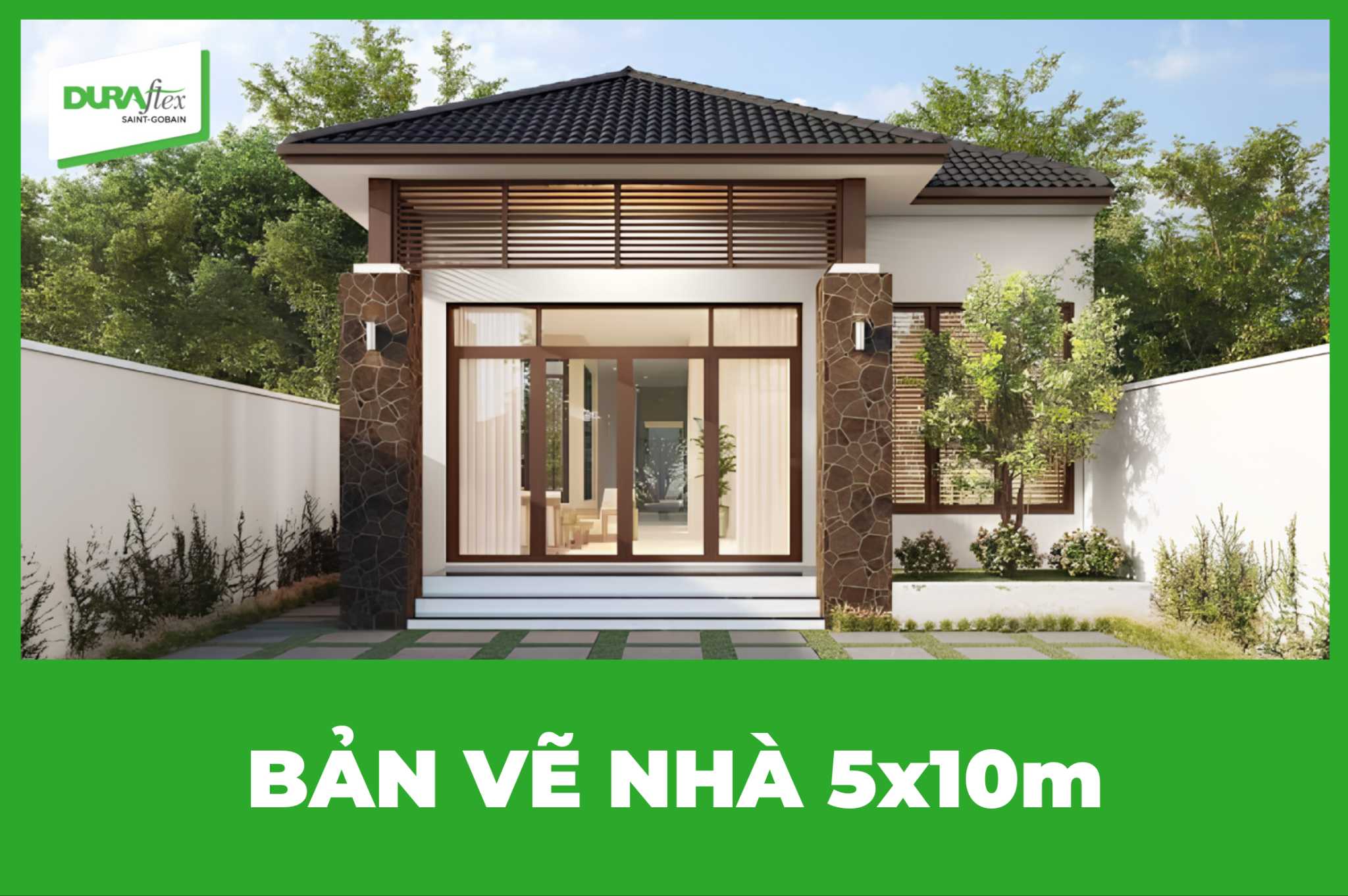 Bản vẽ nhà 5x10m đẹp tiện nghi cho mọi nhu cầu sử dụng