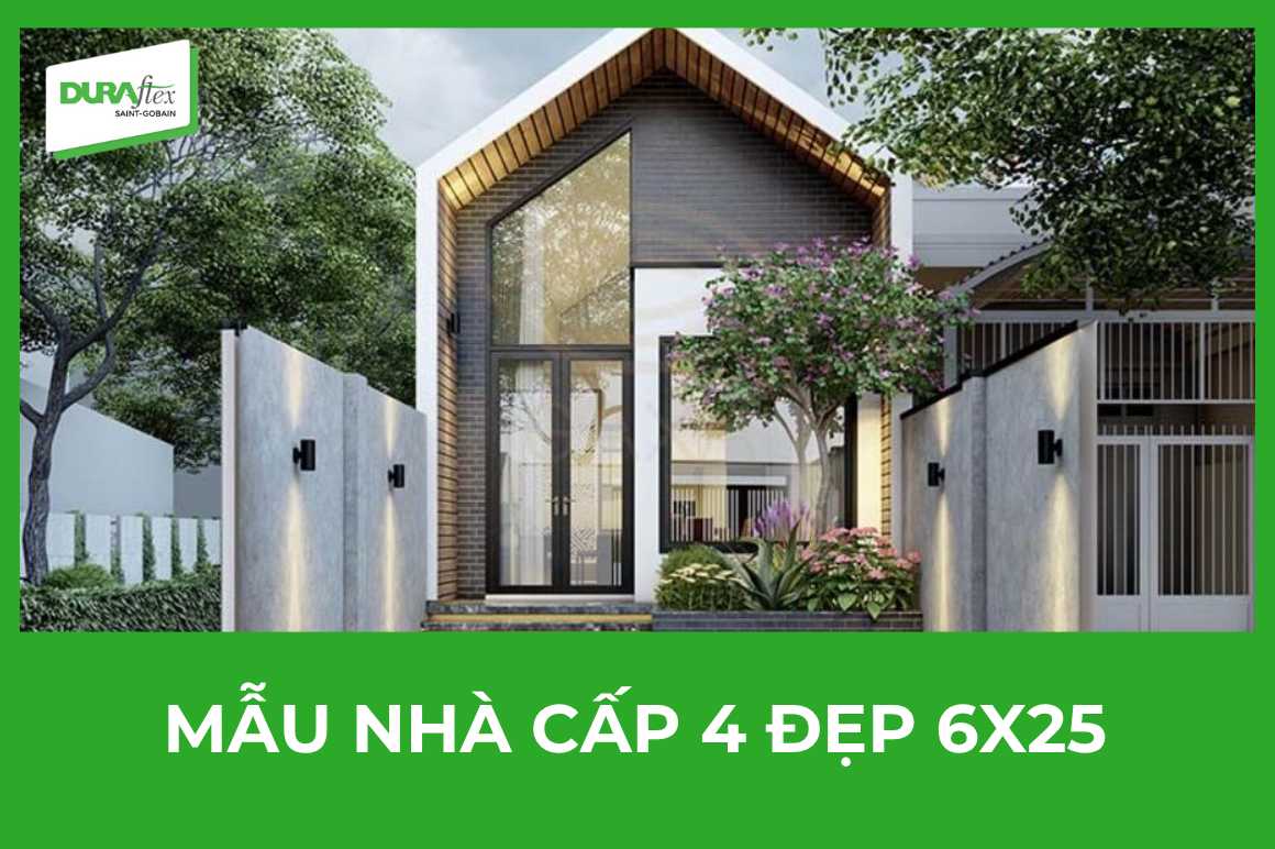 Mẫu nhà cấp 4 đẹp 6x25