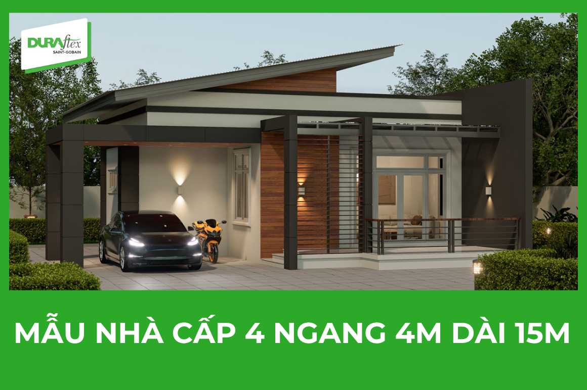 Mẫu nhà cấp 4 ngang 4m dài 15m