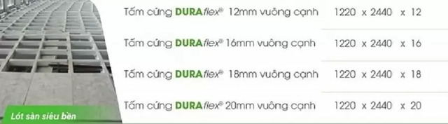 Kích thước tấm lót sàn nhà DURAflex