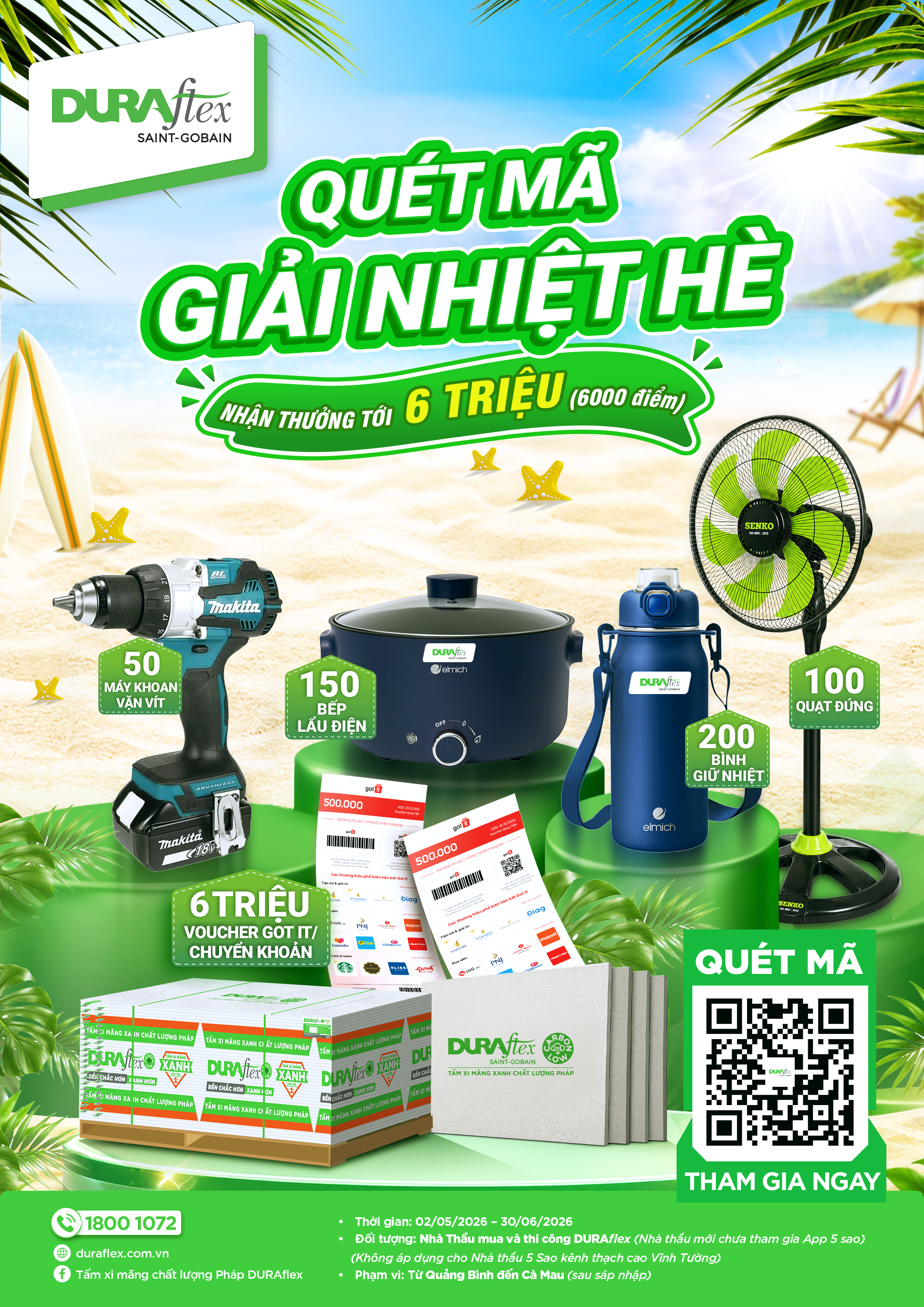 Quà tặng chương trình quét mã giải nhiệt Duraflex
