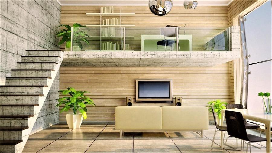 Thiết kế nhà gác lửng làm phòng làm việc độc đáo, tạo điểm nhấn cho ngôi nhà