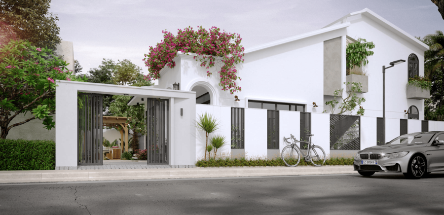 Mẫu nhà cấp 4 gác lửng mái thái diện tích 150 m2