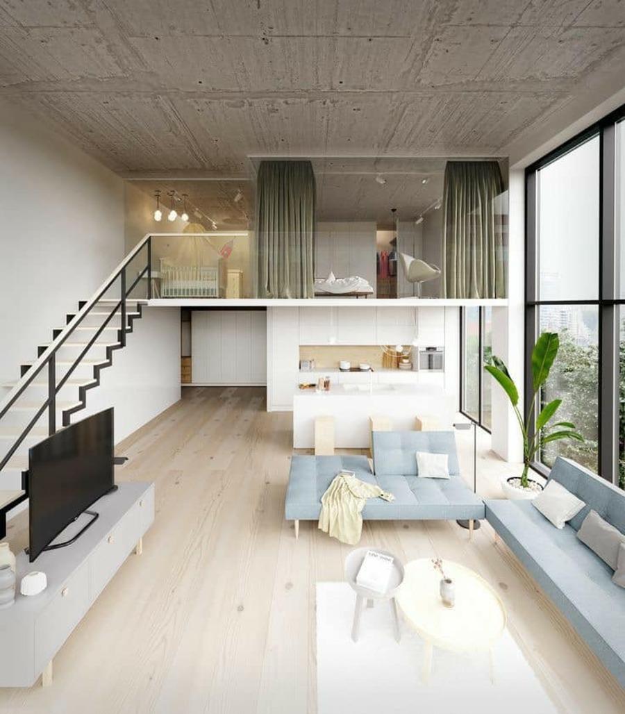 Mẫu nhà cấp 4 có gác lửng mái bằng tiết kiệm không gian