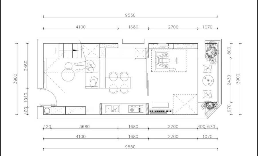 Bản vẽ thiết kế nhà cấp 4 có gác lửng 4x10m đẹp nhất