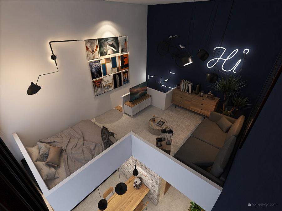 mẫu thiết kế nhả gác lửng đẹp 3d