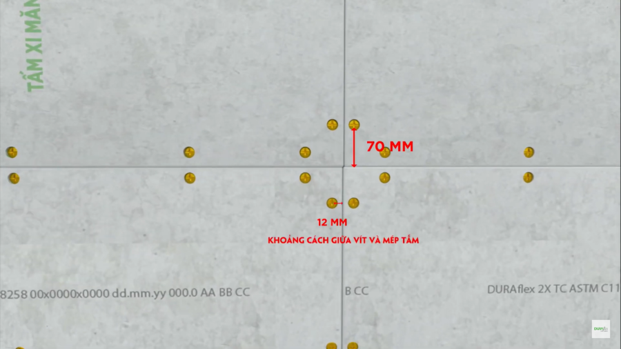 bắn vít cố định các tấm cemboard 