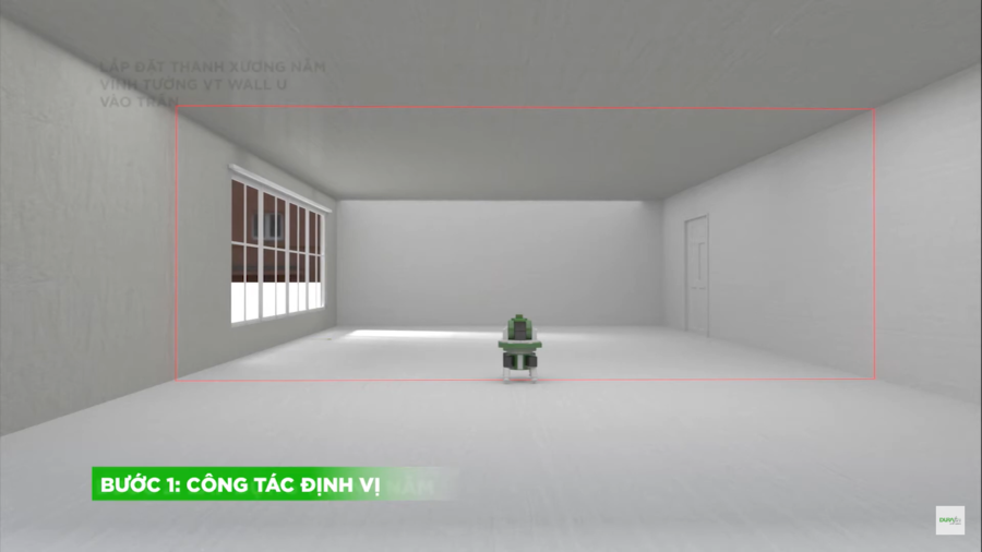 Đo đạc vị trí, chuẩn bị vật liệu và áp đặt kết cấu khung xương