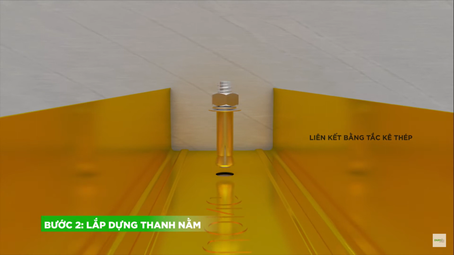 liên kết các thanh nằm bằng tắc kê thép