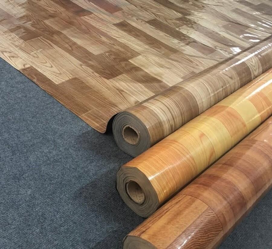 Thảm nhựa trải lót sàn simili chống nước giá tốt nhiều mẫu vân gỗ