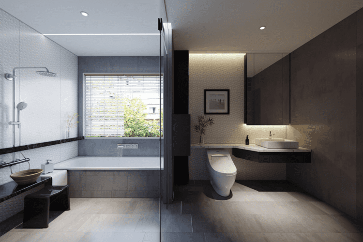 Mẫu thiết kế nhà vệ sinh và nhà tắm riêng phong cách hiện đại, ấm cúng
