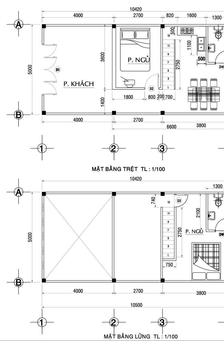 Mẫu bản thiết kế nhà gác lửng siêu đẹp, hiện đại