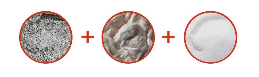 Thành phần cấu tạo tấm Cemboard Vĩnh Tường gồm xi măng, cát và sợi cellulose