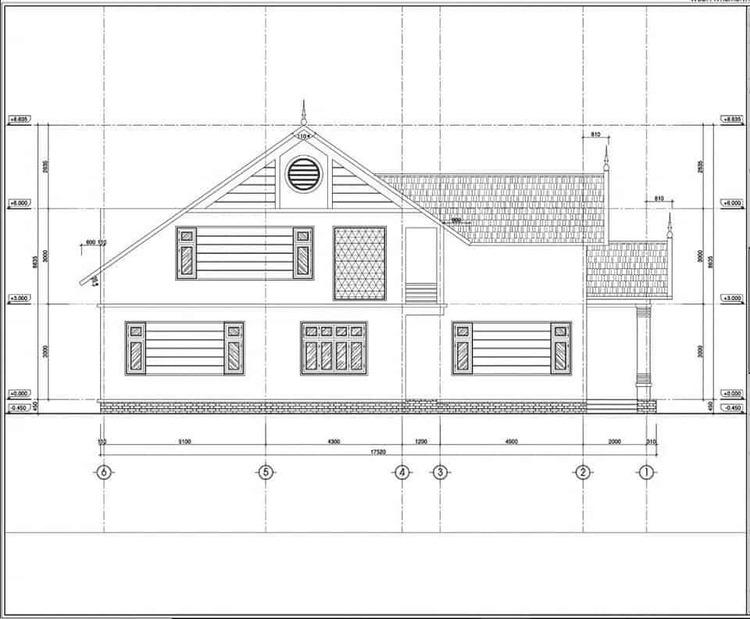 Bản vẽ thiết kế nhà cấp 4 gác lửng mái Thái