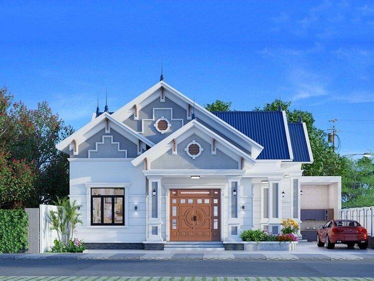 Mẫu nhà cấp 4 nông thôn 3 phòng ngủ 8x10 giá rẻ, sang trọng