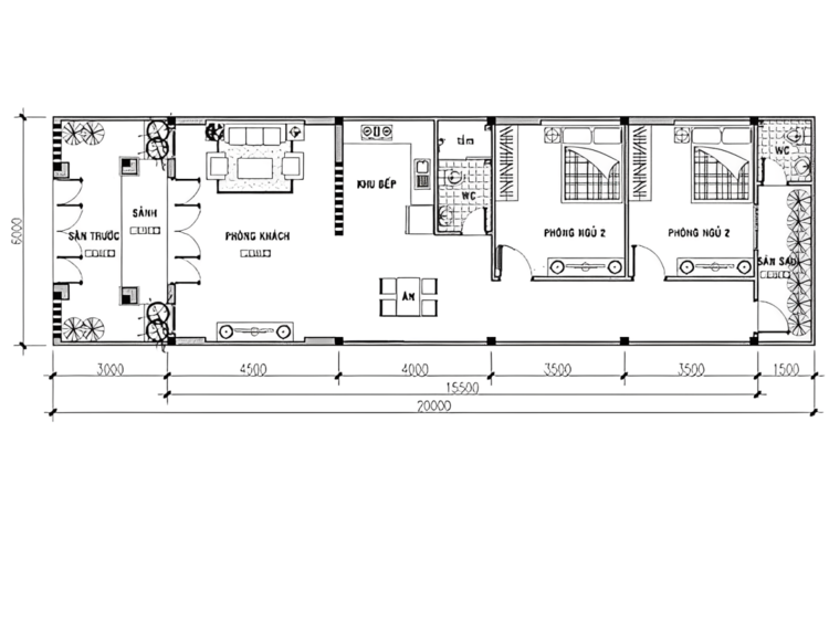 Bản vẽ mẫu nhà cấp 4 gác lửng 6x12m