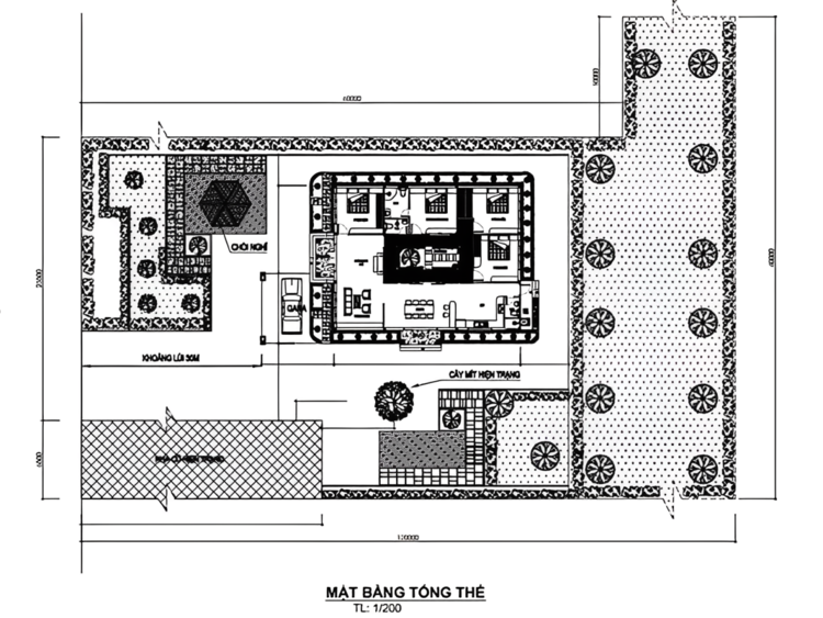 Bản vẽ nhà cấp 4 nông thôn 3 phòng ngủ