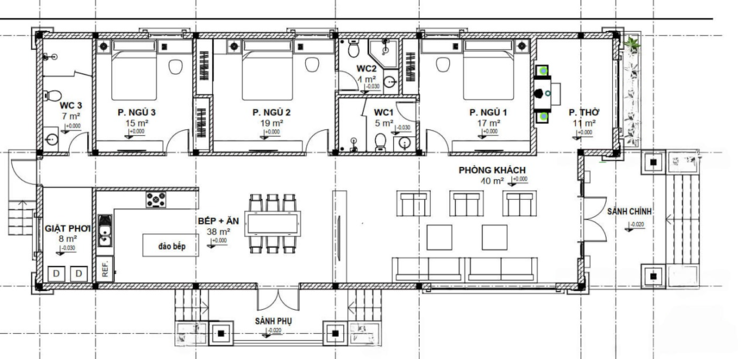 Bản vẽ autocad nhà cấp 4 mái Thái 