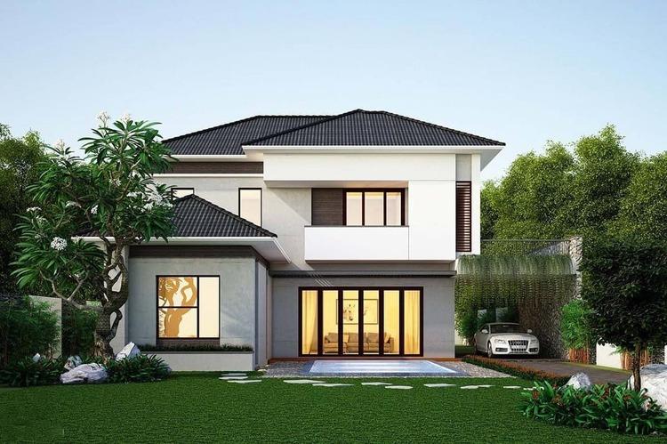 ẫu thiết kế nhà vườn đẹp 2 tầng mái Nhật