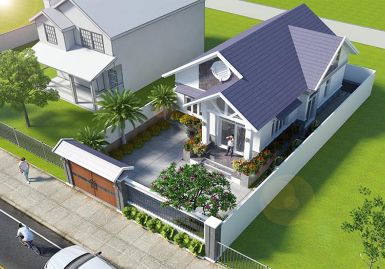 Mẫu nhà vườn mái Thái 1 tầng