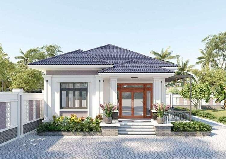 Nhà mái ngói Nhật có độ dốc thấp với các lớp xếp chồng lên nhau