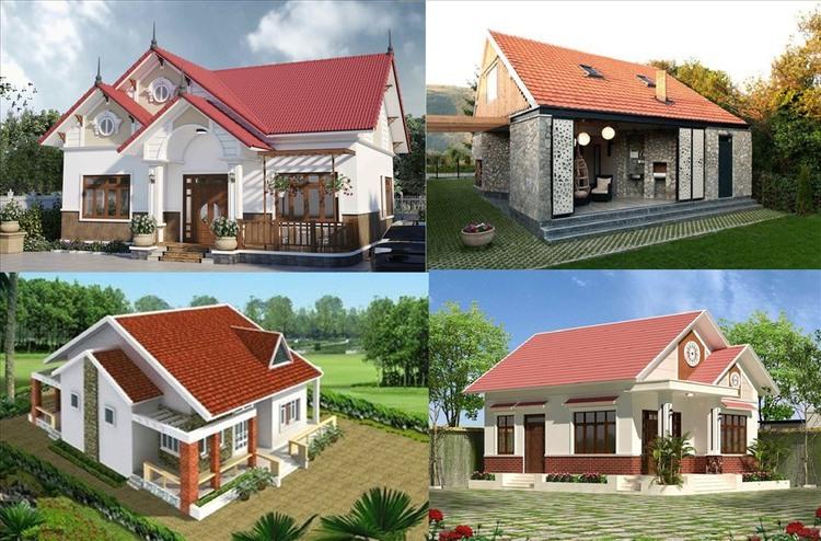 Các mẫu nhà cấp 4 mái Thái 3 phòng ngủ lợp ngói 100m2, 100m2 thiết kế đẹp, hiện đại