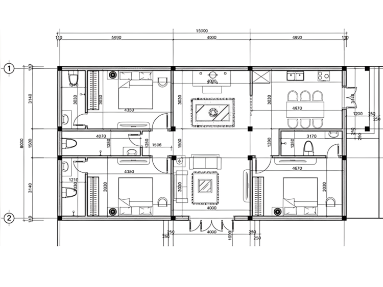 Bản vẽ thiết kế nhà cấp 4 3 phòng ngủ rộng rãi