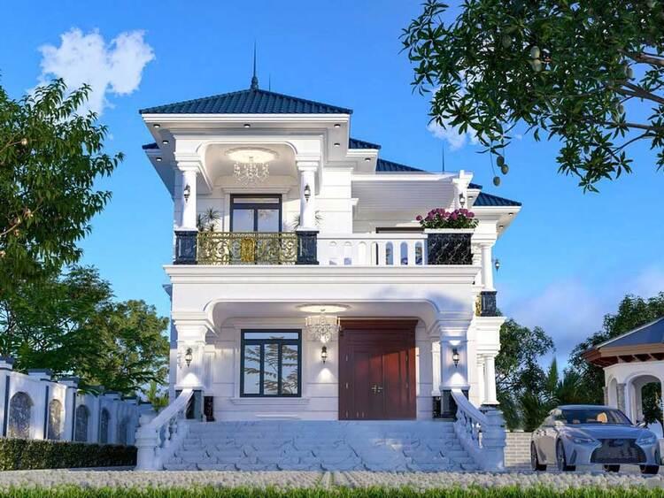 Mẫu nhà mái Nhật 2 tầng 80m2 nhẹ nhàng, sang trọng 