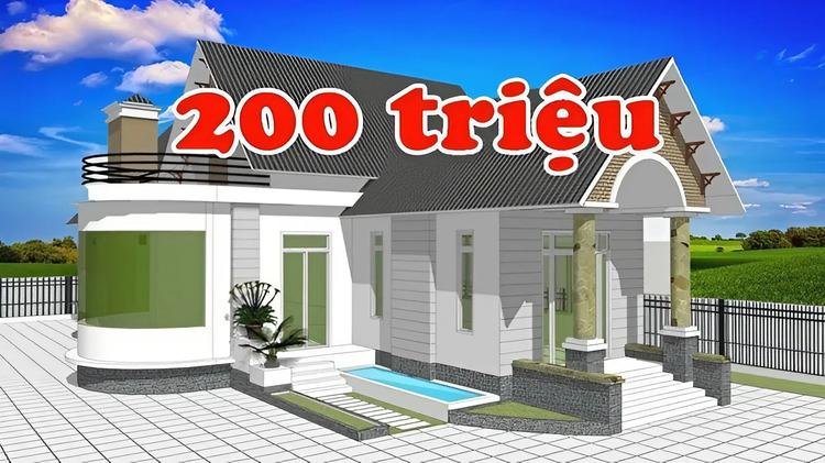 Mẫu nhà cấp 4 chữ L mái tôn giá 200 triệu