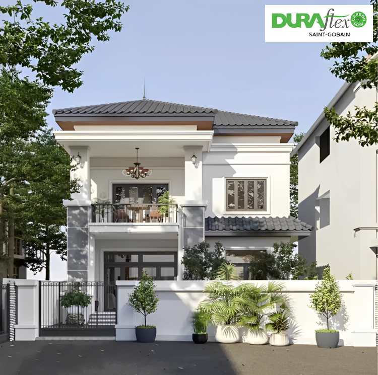 Mẫu 8x12m nhà mái Nhật 2 tầng thiết kế trẻ trung, hiện đại