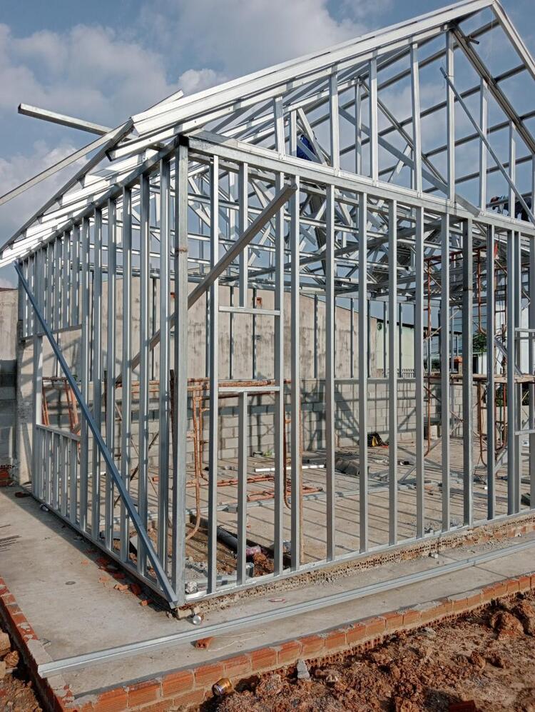 Cấu tạo của nhà lắp ghép giá 200 triệu gồm phần khung, phần mái và kết cấu phụ kiện