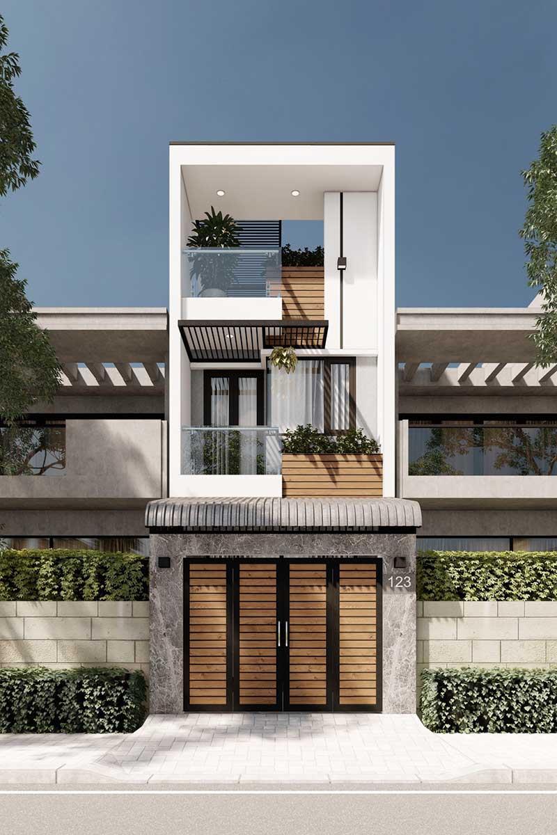 Mẫu nhà 1 trệt 1 lầu 4x15m đẹp, thiết kế có 1 tum tiện nghi, thông minh