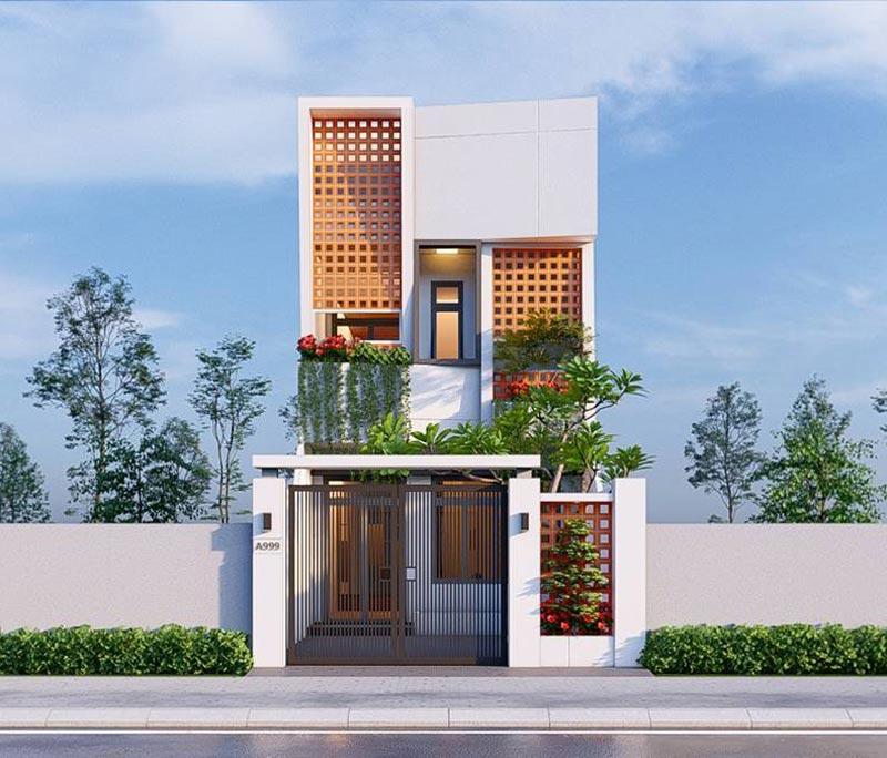 Mẫu nhà 1 trệt 1 lầu 5x15 có 1 lửng với mặt tiền đẹp, tinh tế, tối ưu không gian