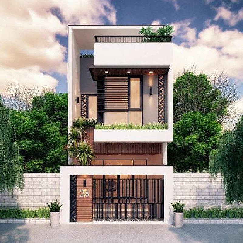 Mặt tiền nhà 1 trệt 1 lầu 5x20 3 phòng ngủ, 1 phòng thờ đẹp, nội thất hiện đại