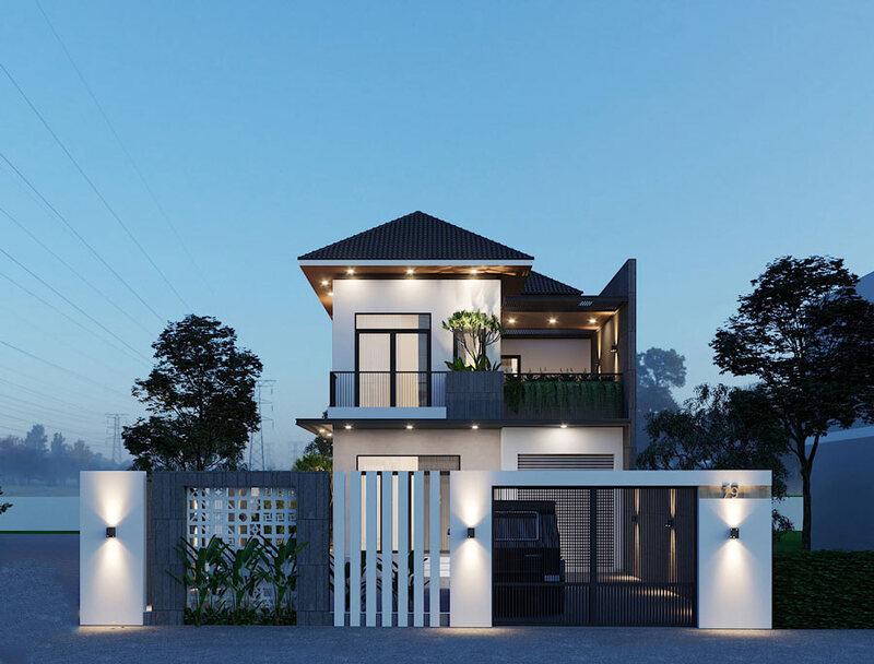 Mẫu mẫu nhà 1 trệt 1 lầu 5x20 đẹp, đầy đủ công năng với 3 phòng ngủ, 1 phòng thờ