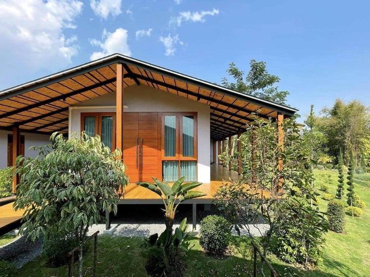 Mẫu nhà lắp ghép 150 triệu có sân vườn phù hợp với những gia chủ yêu thiên nhiên