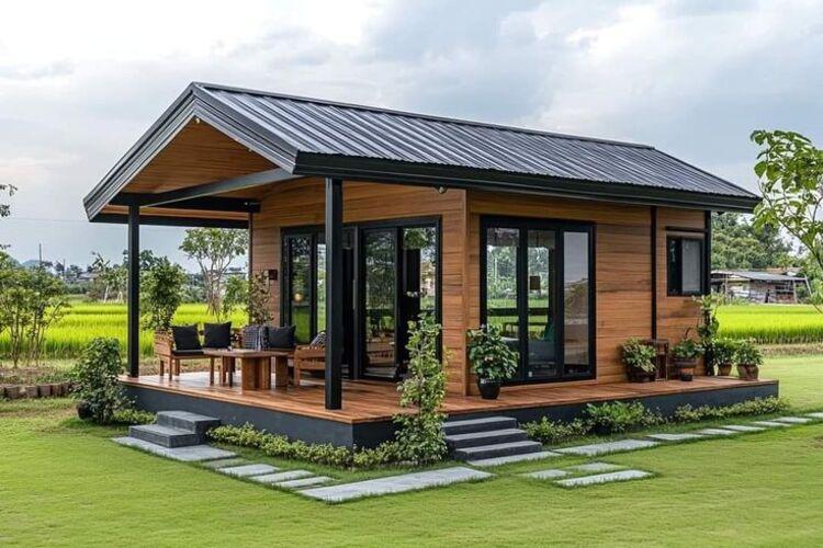 Mẫu nhà lắp ghép 150 triệu phù hợp với những làng quê thanh bình
