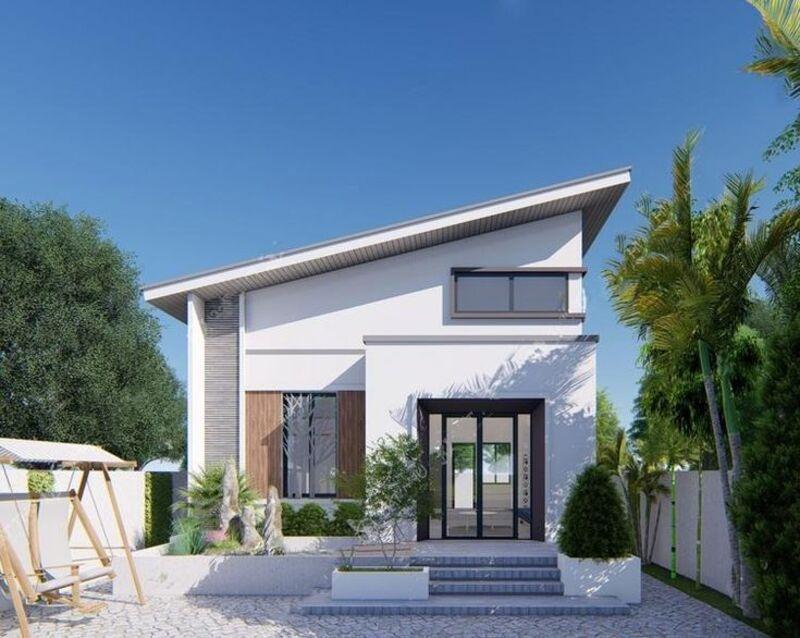 Mẫu nhà ống 1 tầng đẹp 5x20m mái lệch giúp tối ưu chi phí xây dựng