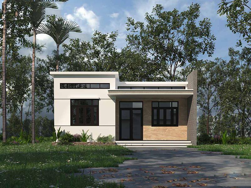 Mẫu nhà cấp 4 đẹp giá rẻ 300 triệu tối giản nhưng vẫn đầy đủ các phòng chức năng