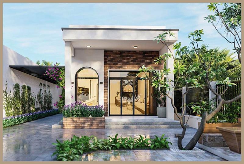 Mẫu nhà ống 1 tầng nông thôn mặt tiền 6m đẹp, phối màu tinh tế