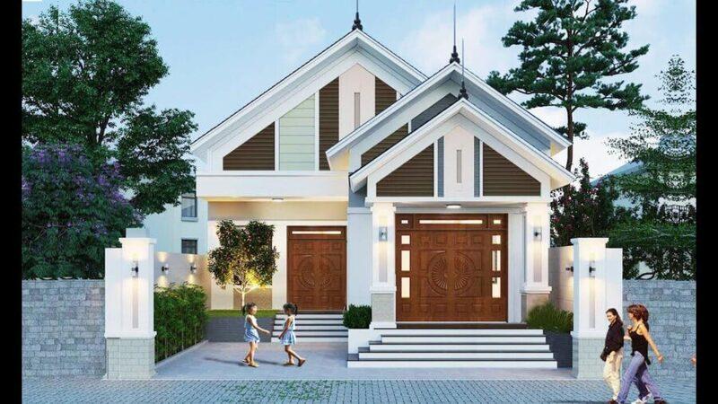 Mẫu nhà ống 1 tầng nông thôn mái Thái đẹp, thanh thoát, thoáng đãng