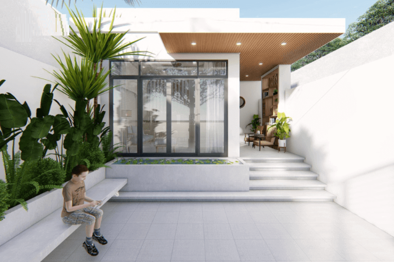 Kiến trúc nhà ống 1 tầng 5x17 tận dụng tối đa diện tích, phù hợp với những lô đất hạn chế