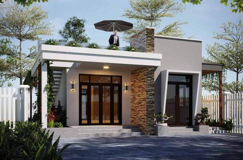 Mẫu nhà vườn 1 tầng nông thôn gần gũi, chan hòa với thiên nhiên
