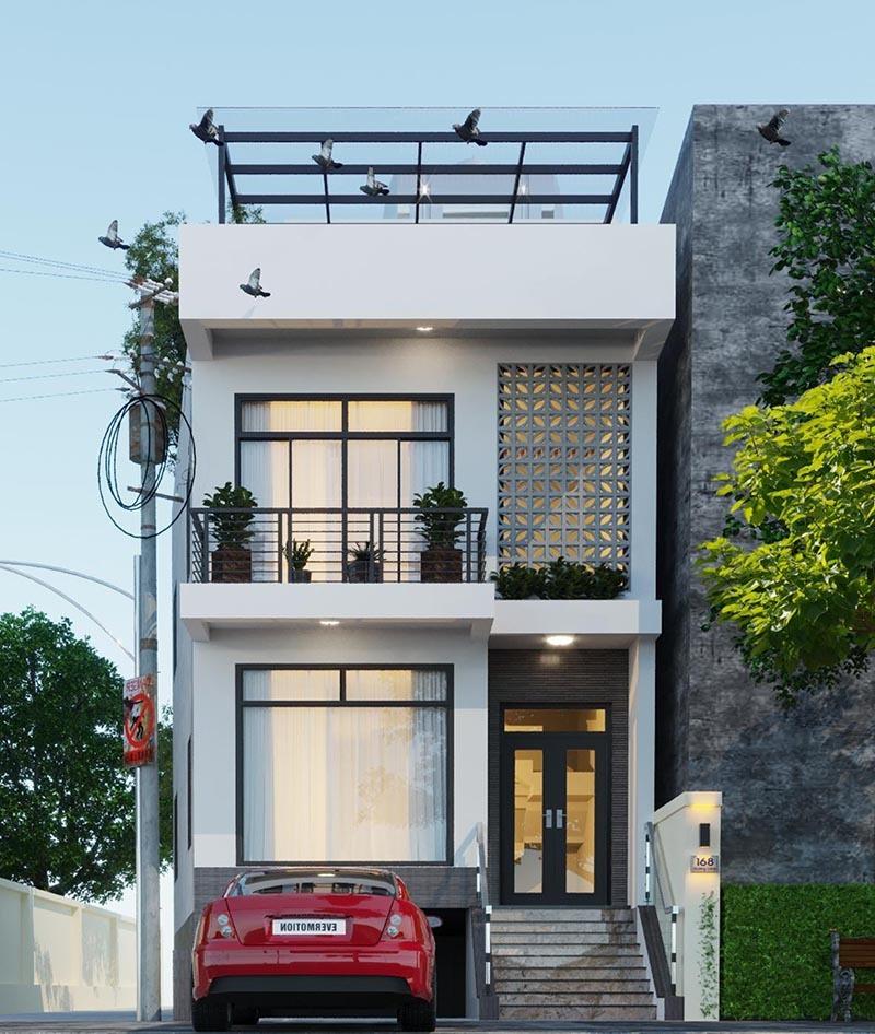 Mẫu nhà 1 trệt 1 lầu 5x12m đơn giản, thiết kế hài hoà giữa công năng và hiện đại
