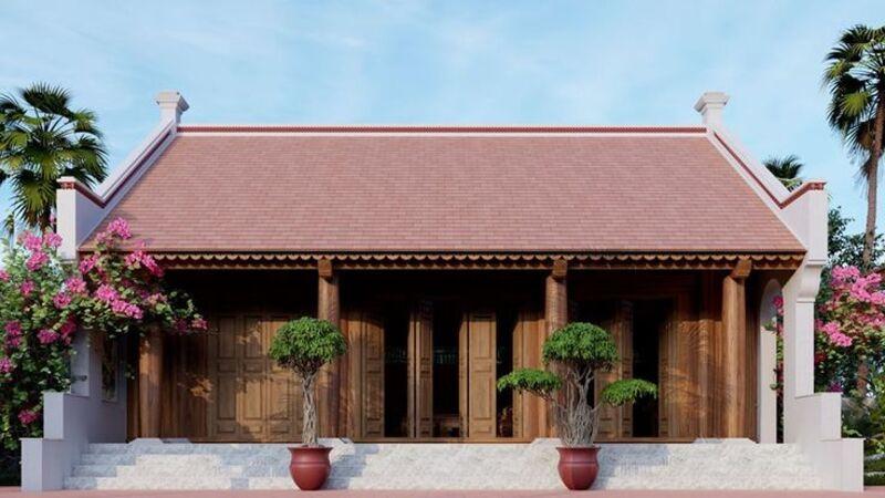 Nhà 3 gian mang nét đẹp mộc mạc, gần gũi và hài hòa với thiên nhiên